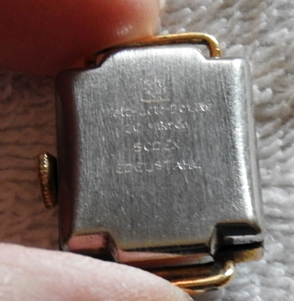 Rodi & Wienenberger Square Black Faced Ladies Rolled Gold Wind-up Watch; Germany