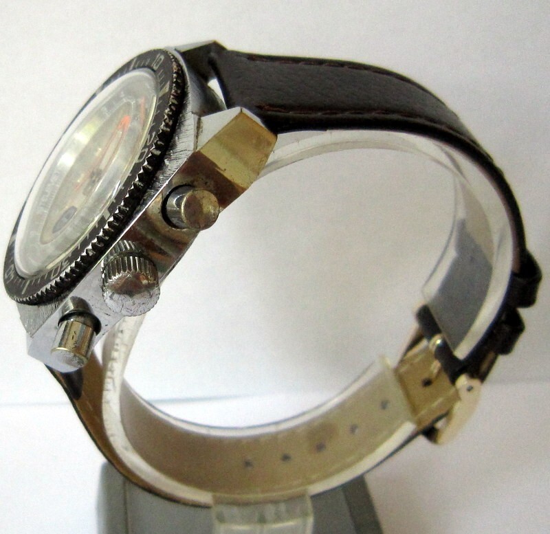 VINTAGE EXCELLENT DDR GERMANY RUHLA FLYBACK DIVER CHRONOGRAPH, SERVICED, 1970’s