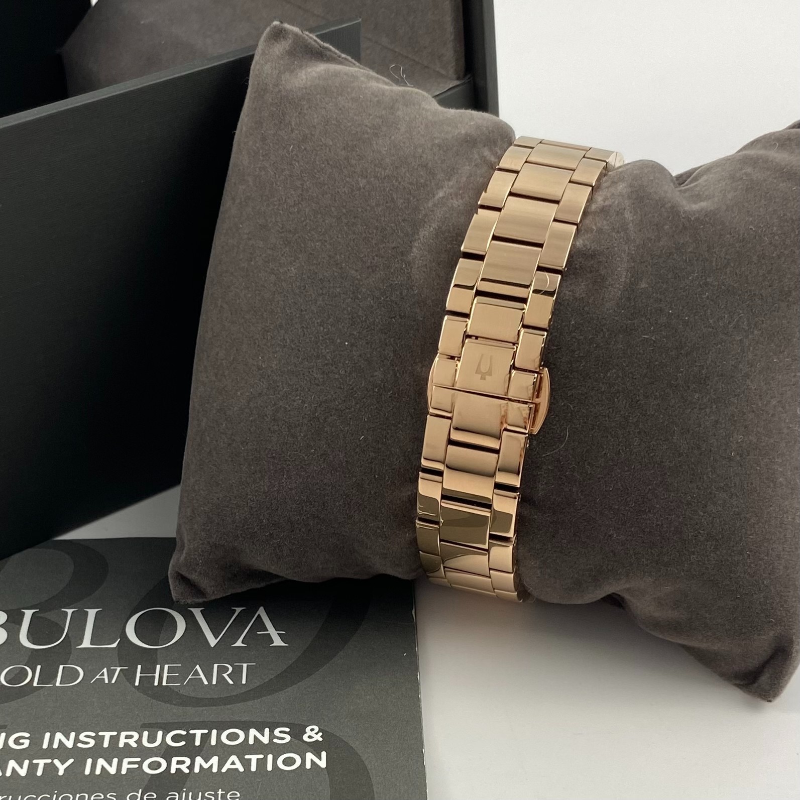 Bulova Surveyor 97P156 Grey Dial Diamond Rose Gold Women’s Stainless Watch