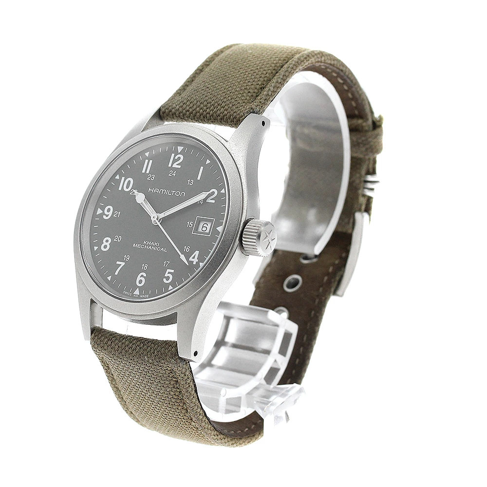HAMILTON Khaki Field Mechanical H694390 Green Manual SS Date Hand Men’s Watch
