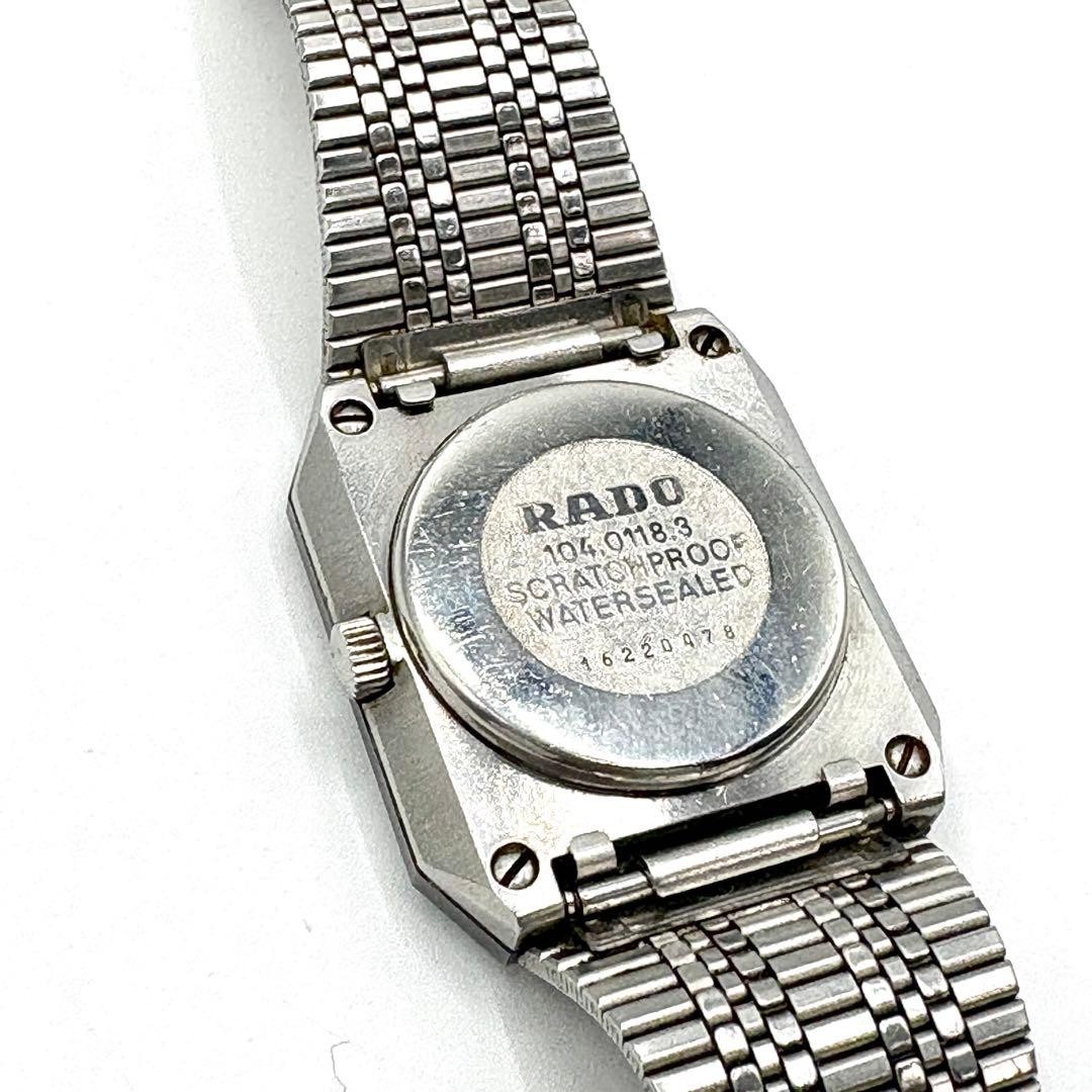 Rado DiaStar 104.0118.3 Quartz Black Dial Vintage Mens Watch Japan