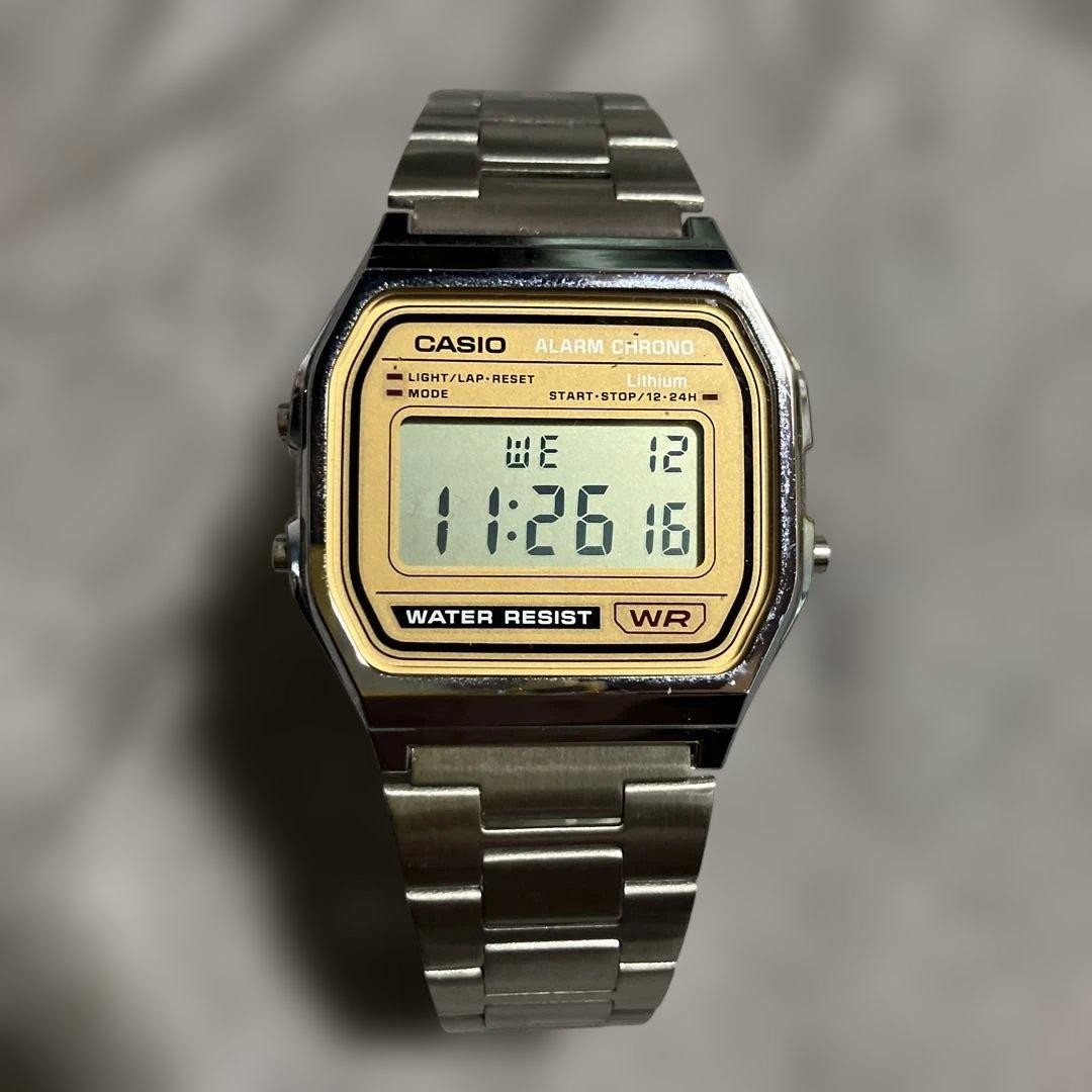 Quartz wristwatch / Digital / Stainless steel / Silver / A158WEA-9JF