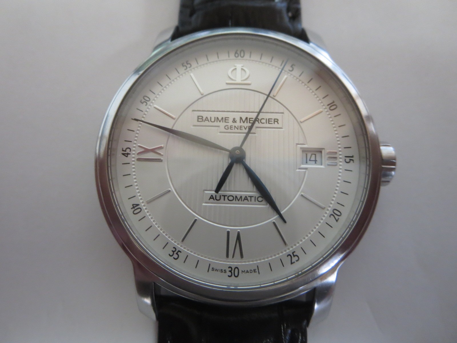 Baume Mercier Classima 65615 Automatic 38mm Silver Roman Dial Dress Watch Swiss