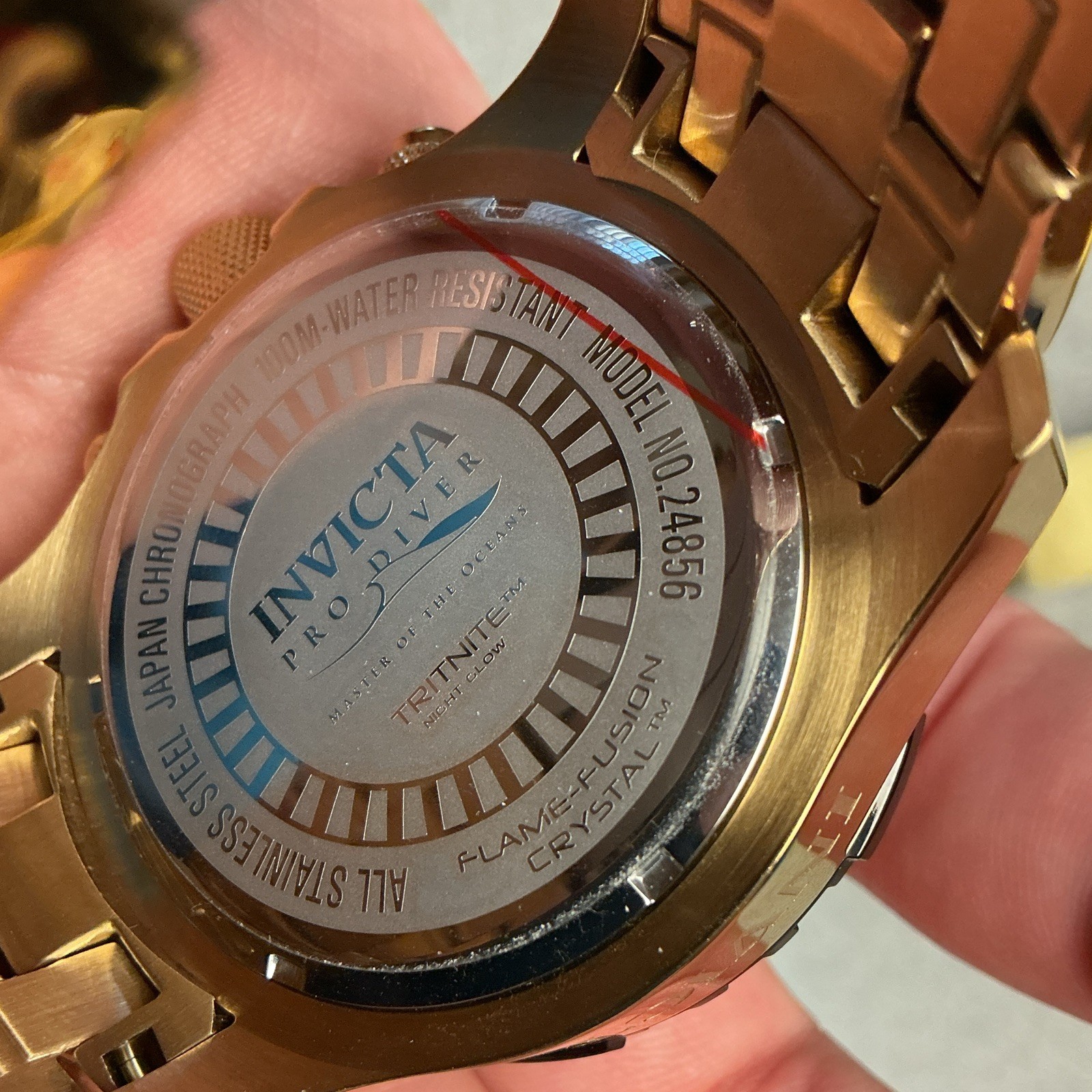 Invicta Stainless Steel Japan Chronograph 100m Water Resistant Model No. 24856