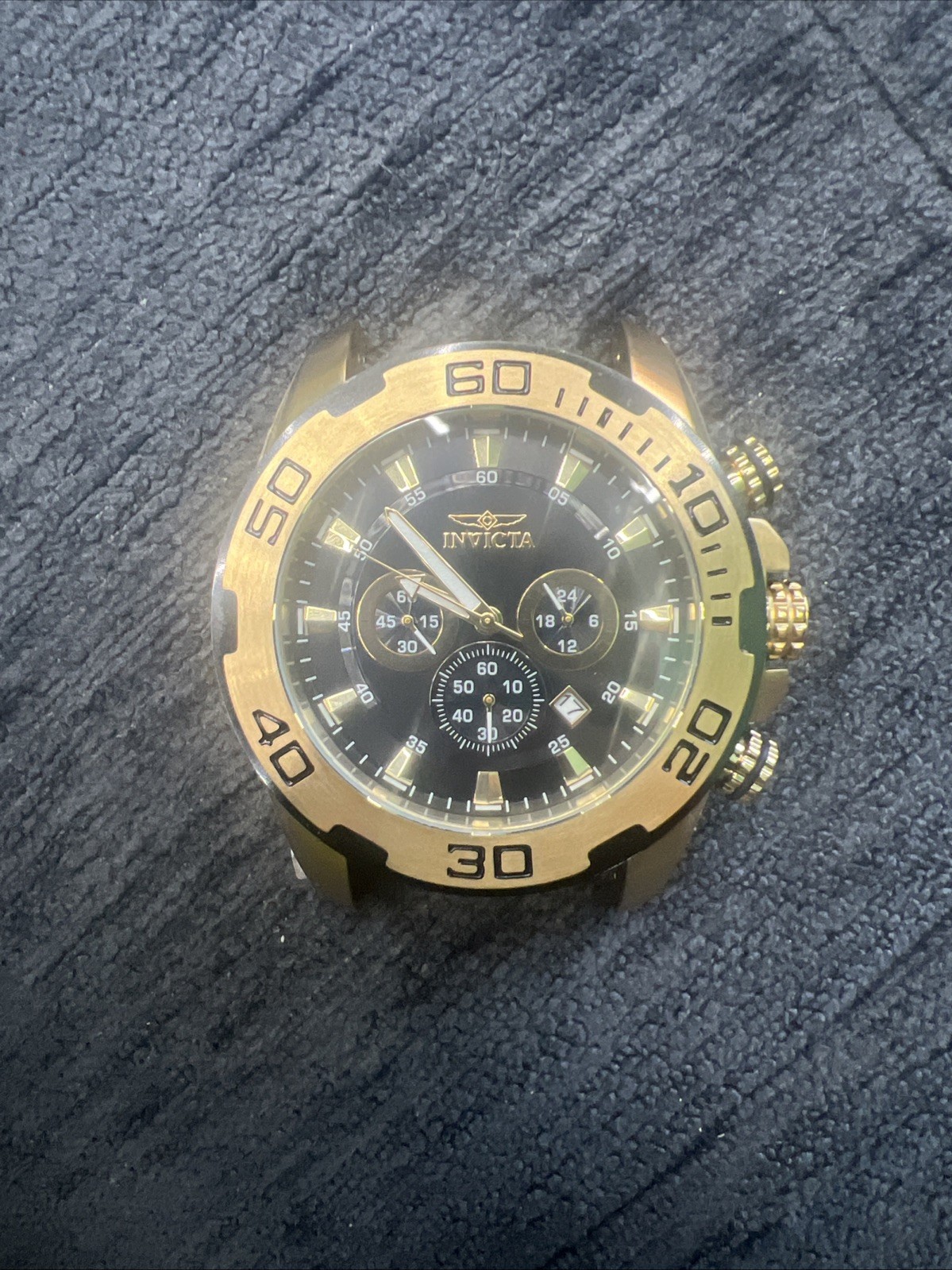 Invicta Men’s Pro Diver Scuba 50mm Gold Tone Chronograph Watch Head Only