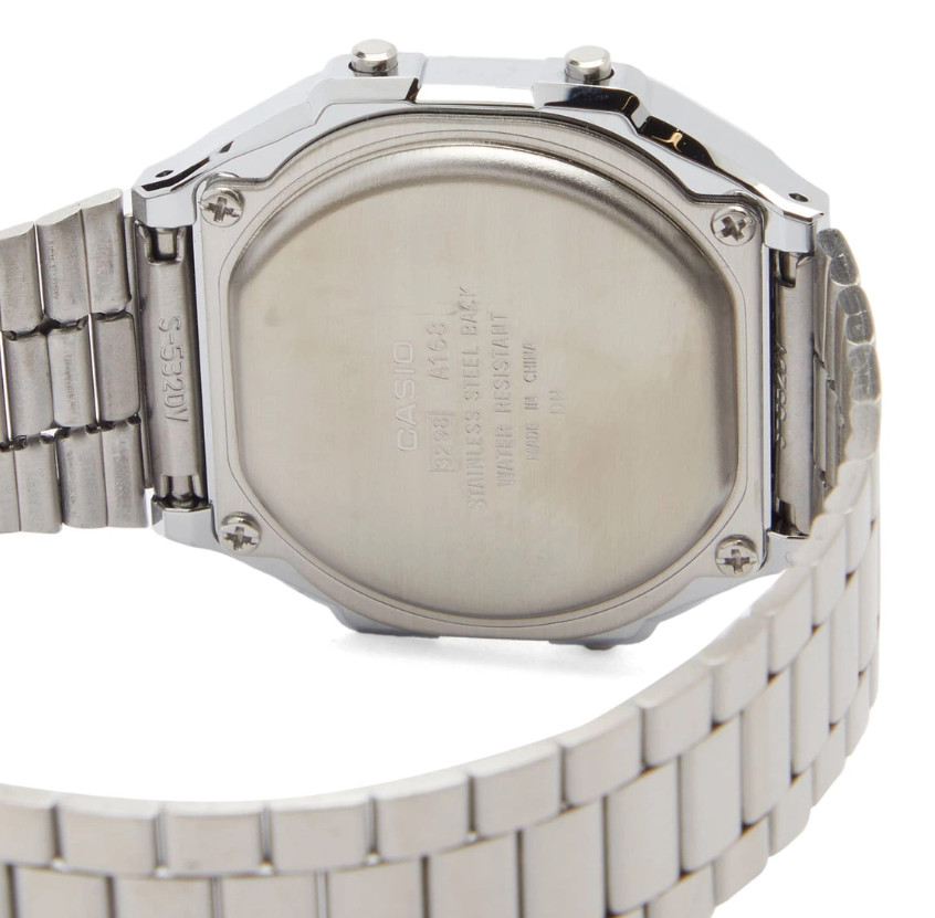 Casio Vintage Digital Black, Silver Stainless Steel Unisex Watch A168WEM-1