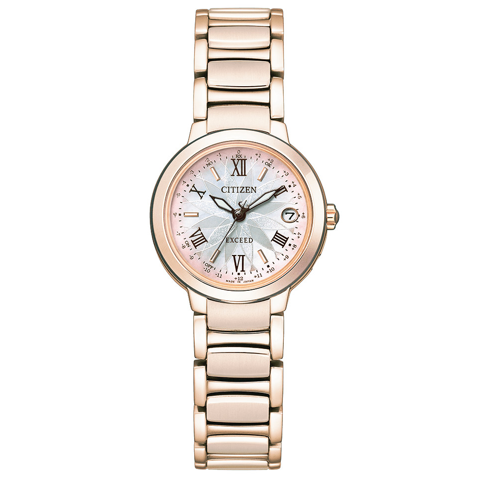 CITIZEN EXCEED ES9322-57W Silver Pink Eco-Drive Ladies Japan Watch NEW
