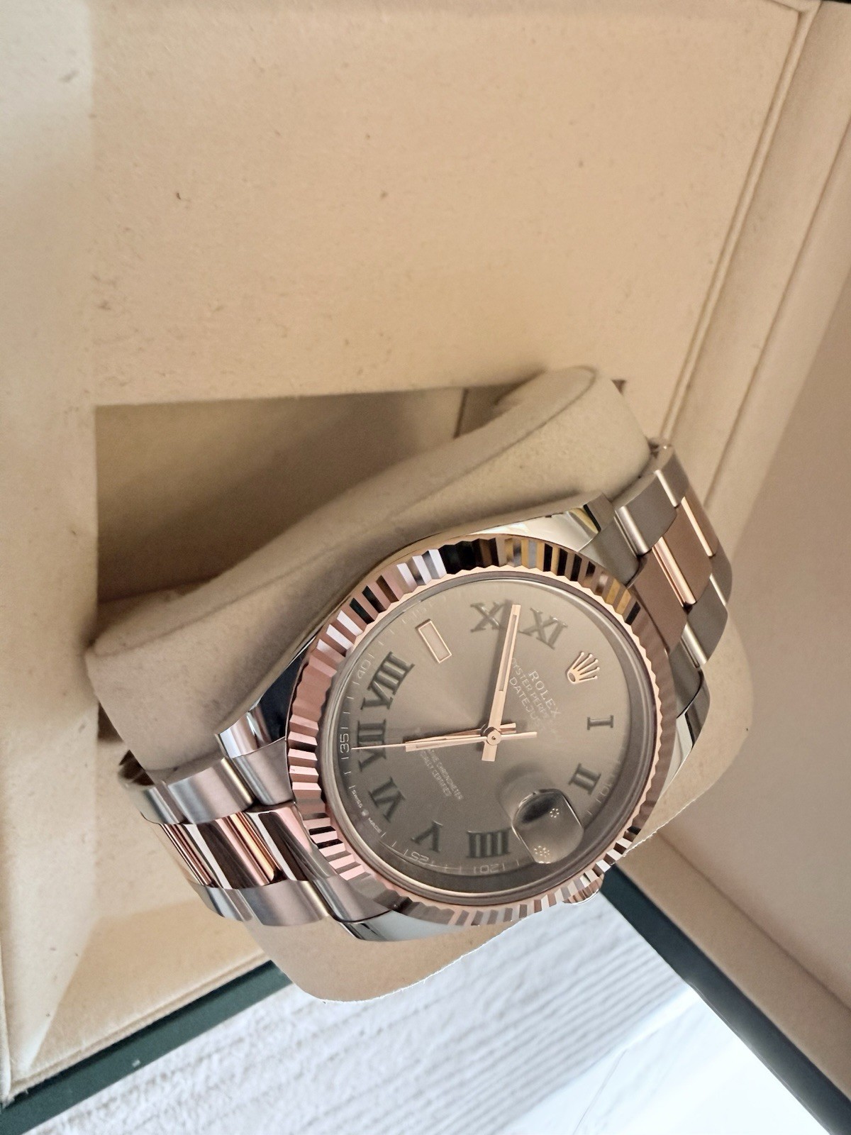 2025 Rolex Datejust Wimbledon 126331 41MM Rose Gold Two-Tone Oyster Box Papers