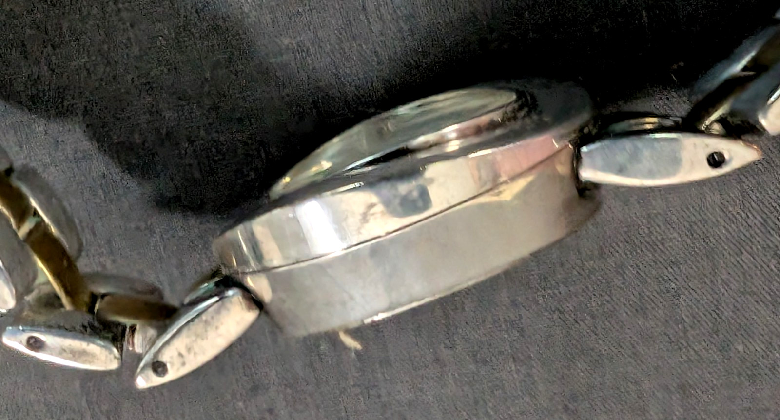 Vtg Sterling Silver Ecclissi Watch Quartz Model 32250 Link Chain Reversible