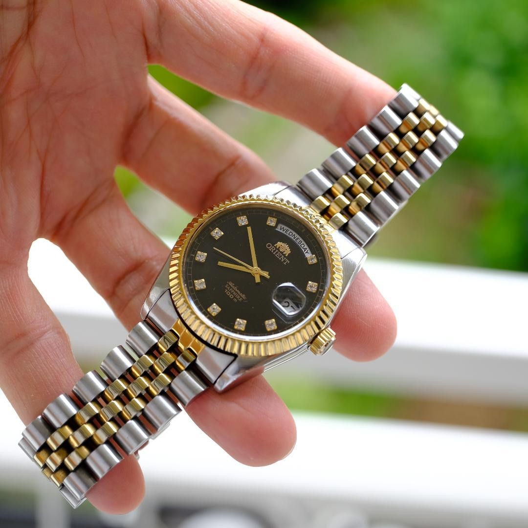 ORIENT Day Date SEV0J002BY Automatic Wristwatch Made in Japan 077093