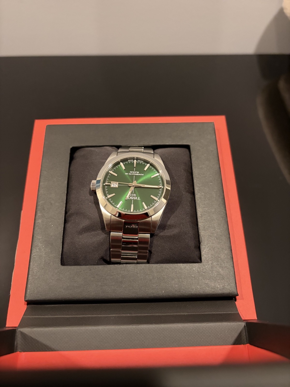 Tissot Gentleman Powermatic 80 Silicium Green Dial- T1274071109101 Full Set