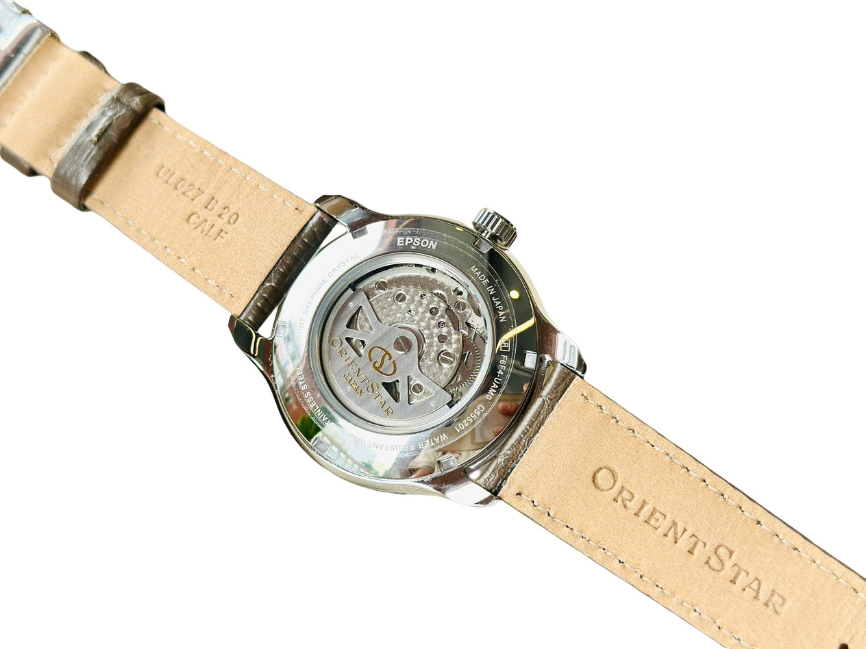 Orient Star Automatic Gold Dial Men’s Watch Power Reserve Leather RK-AV0B10G