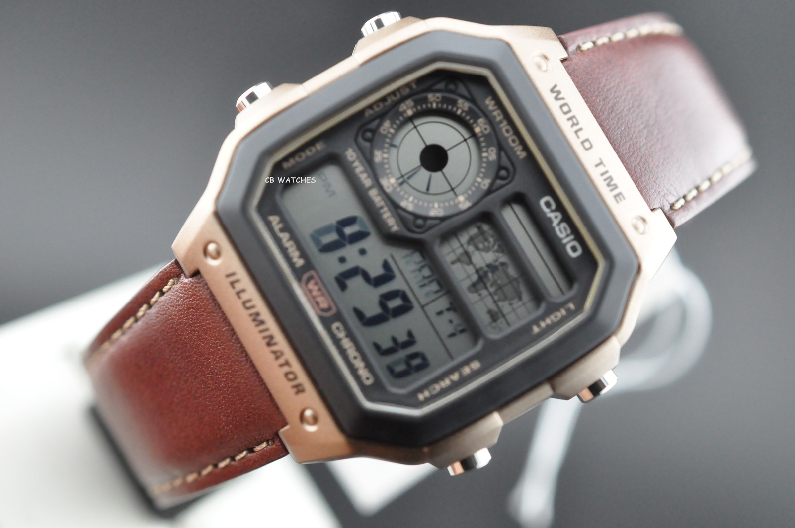 Casio AE-1200WHL-5AV, World Time Watch, Chronograph, 5 Alarms, 10 Year Battery