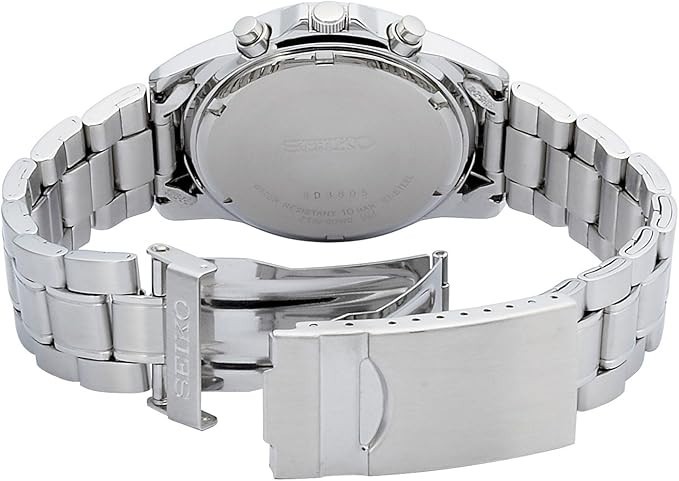 SEIKO Chronograph SND367PC Black Silver Men’s Watch New in Box Japan