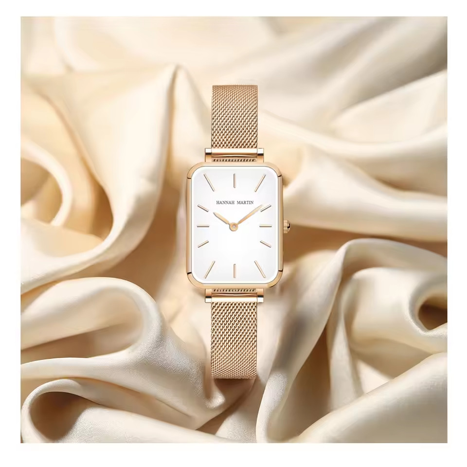 Rectangle Ultrathin Nordic Simple Style Steel Mesh Women’s Quartz Watch
