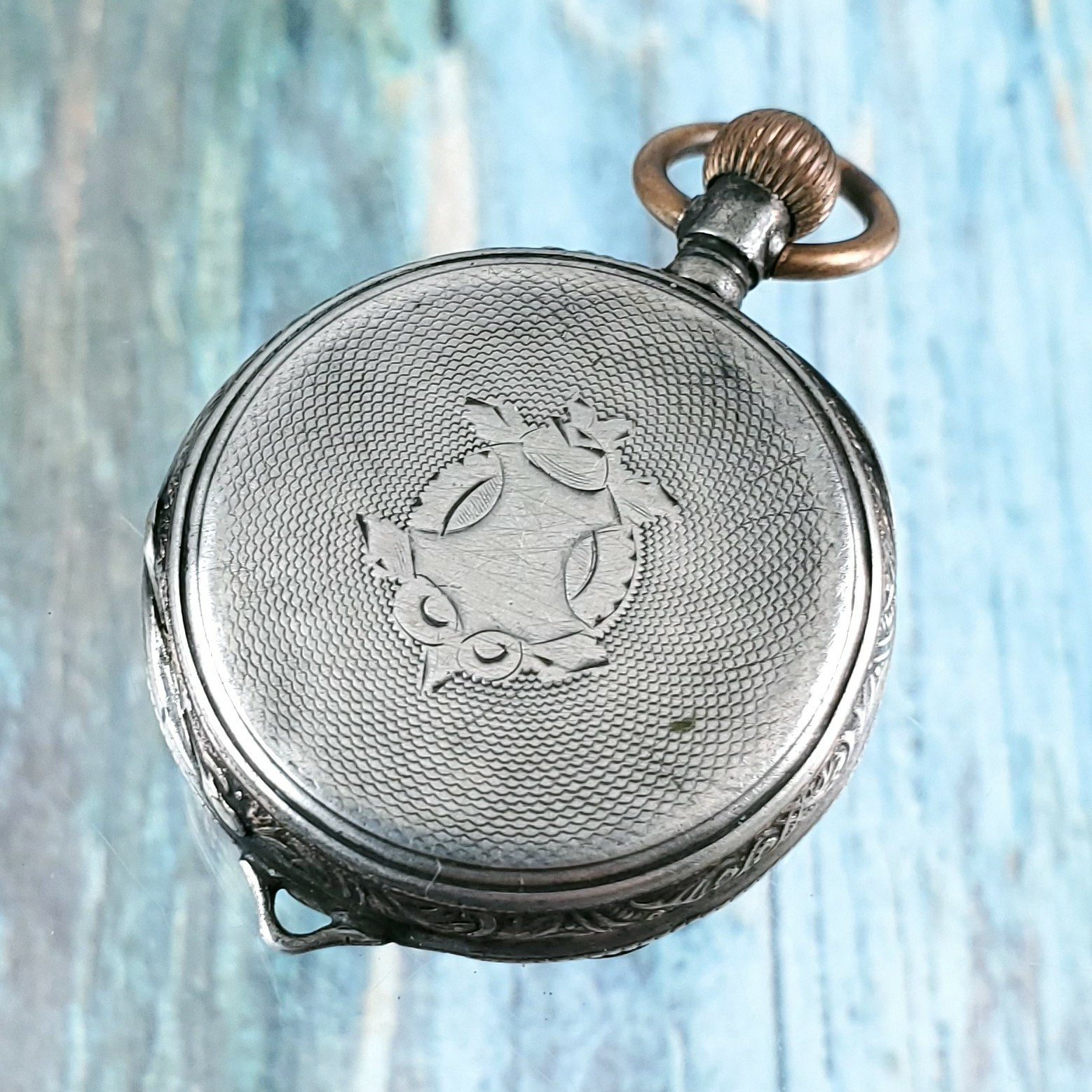 Antique Ornate Manual Wind Pocket Watch for Parts or Restoration