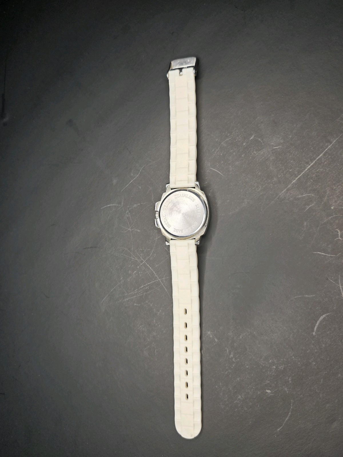 Bora Quartz Women’s Watch-Silver Tone, White Strap, Dressy & Elegant