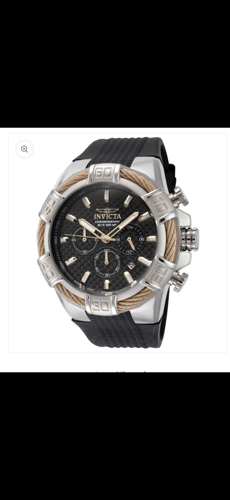 Men’s Invicta Men’s 50mm Bolt Quartz Chronograph Silicone Strap Watch