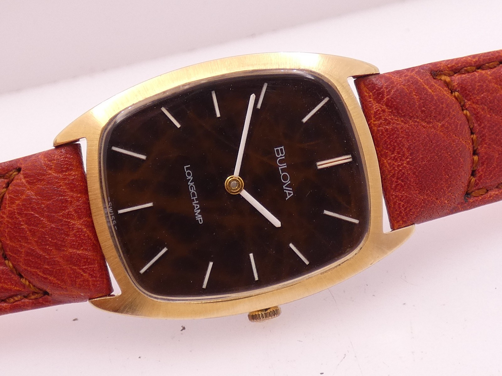 BULOVA LONGCHAMP BARREL VINTAGE ’70s RADICA DIAL 18KT G.F. MANUAL 7630 WATCH
