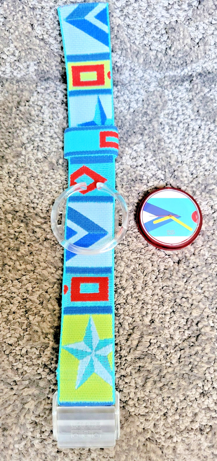 Vintage 1990 POP Swatch Watch PWR105 Caleidoscope with box and instruction sheet