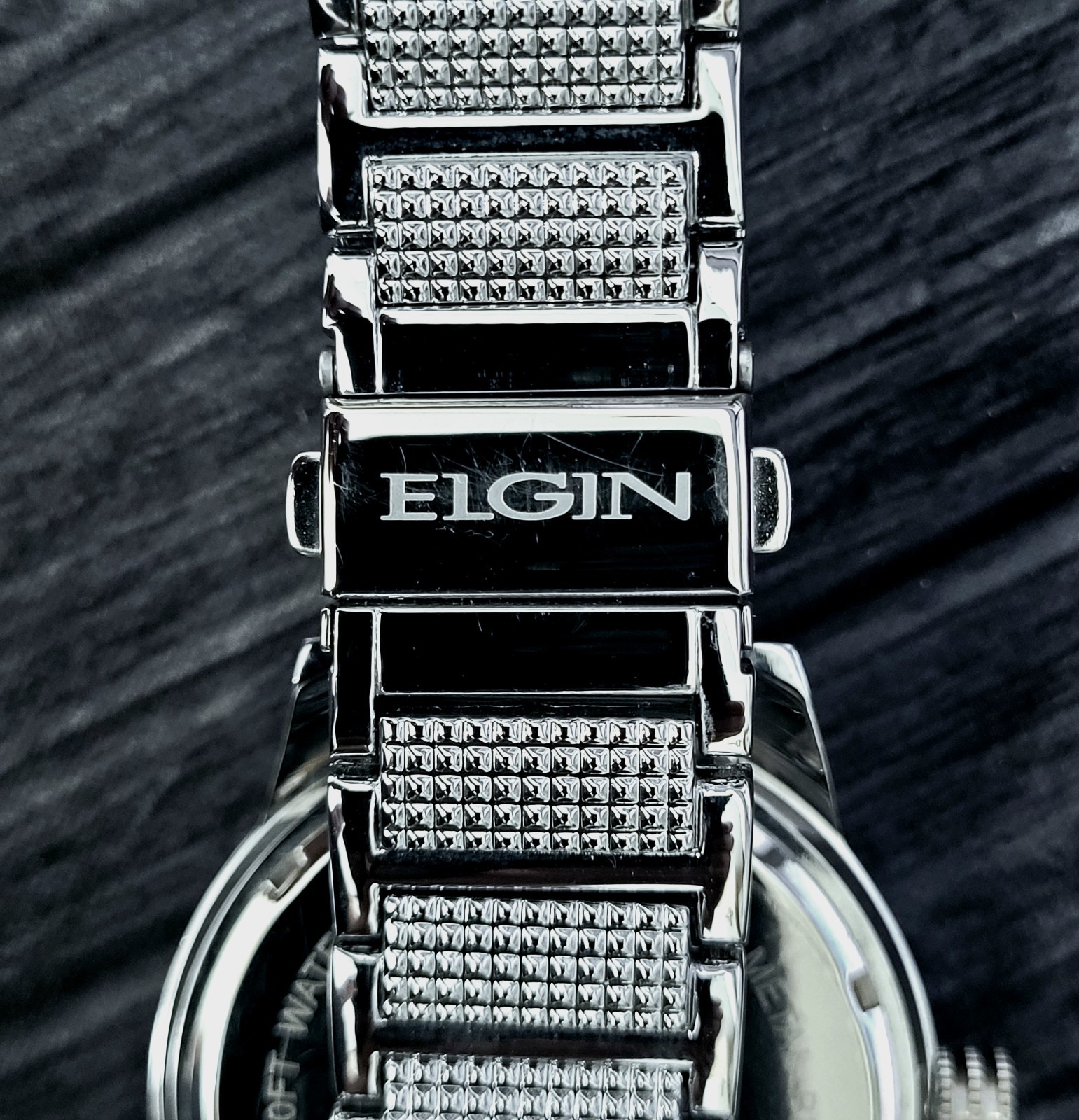 Rare Diamond Paved Bezel Mens Watch Elgin Authorized Dealer