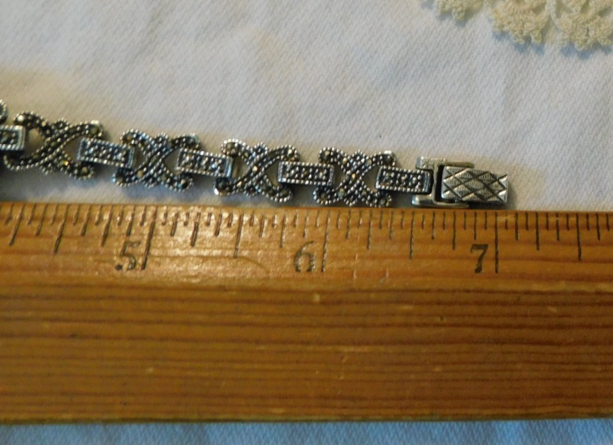 Sterling Silver Marcasite Quartz Watch 925 Art Deco Style WORKS