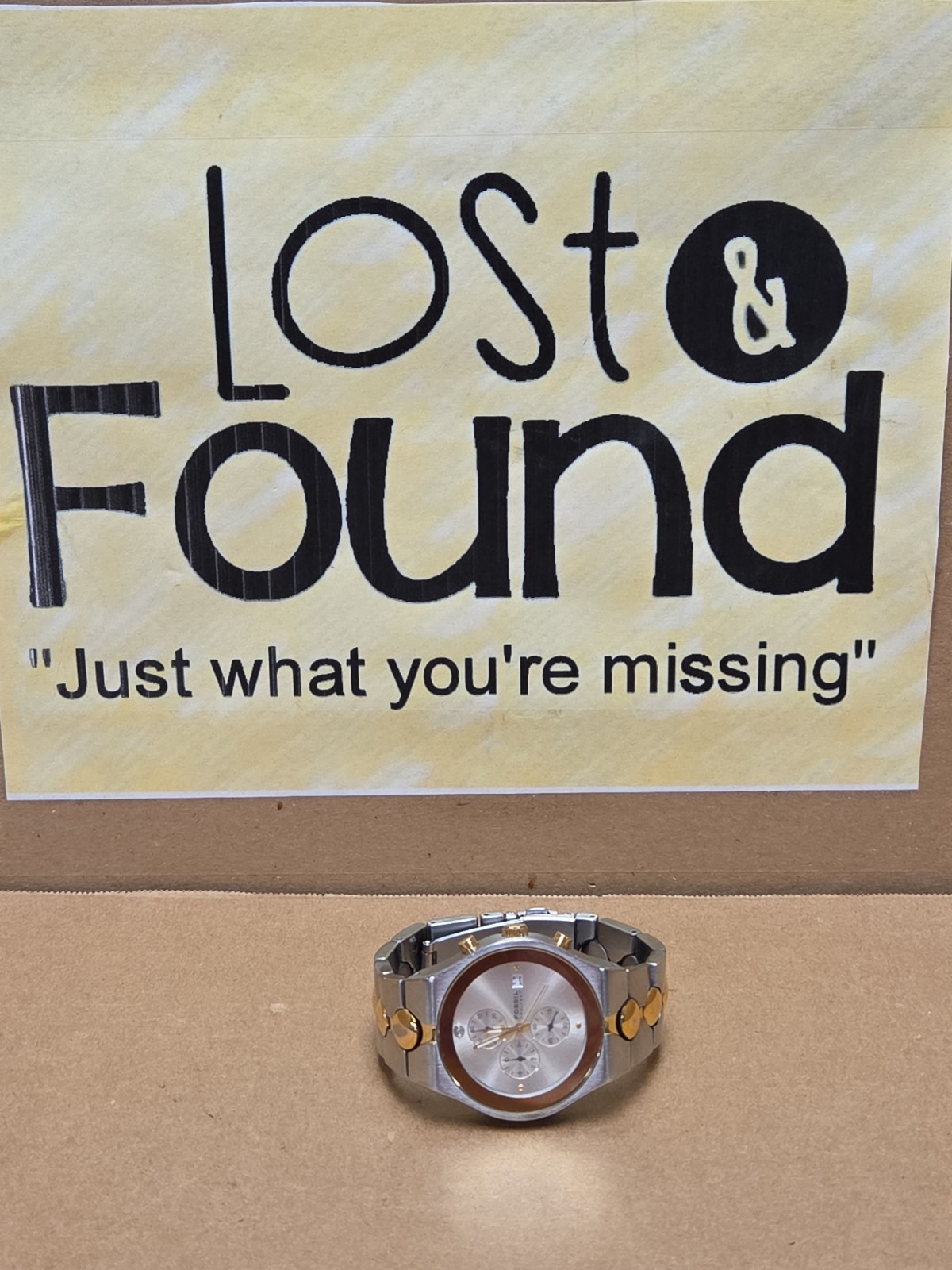 Fossil Arkitekt FS2934 Watch Two-Tone Stainless Steel BROKEN BAND *SEE PICS