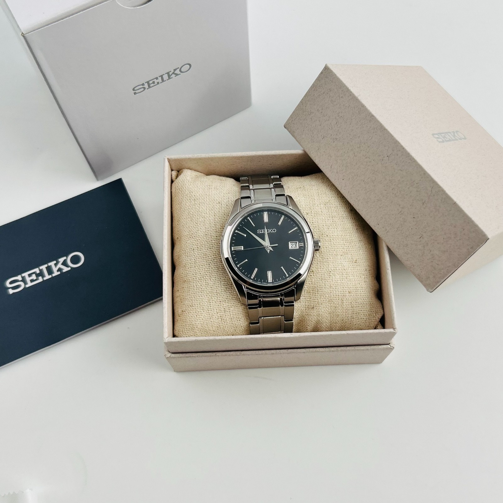 Seiko Essentials SUR311 Black Dial Men’s Stainless Steel Quartz Watch 40.2mm