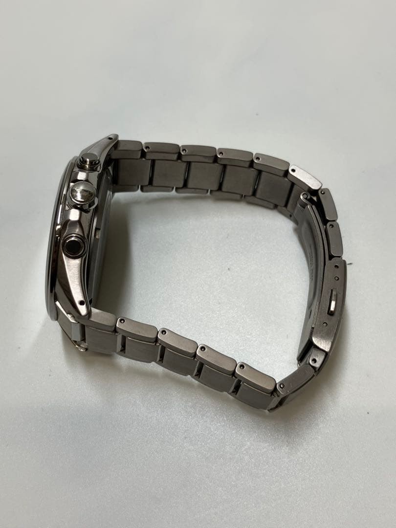 CITIZEN Eco-Drive E820-S096081 Used Watch Chronograph Box Manual Solar