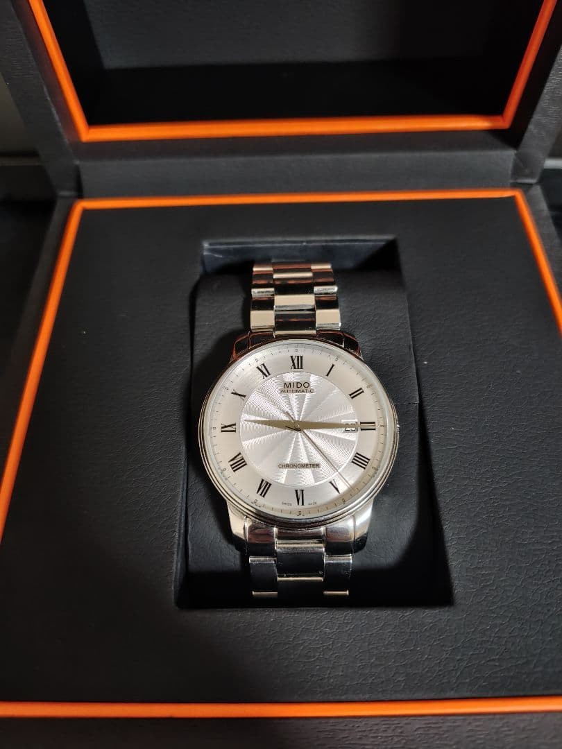 MIDO Baroncelli Chronometer M010408A Automatic Silver Dial Men Excellent