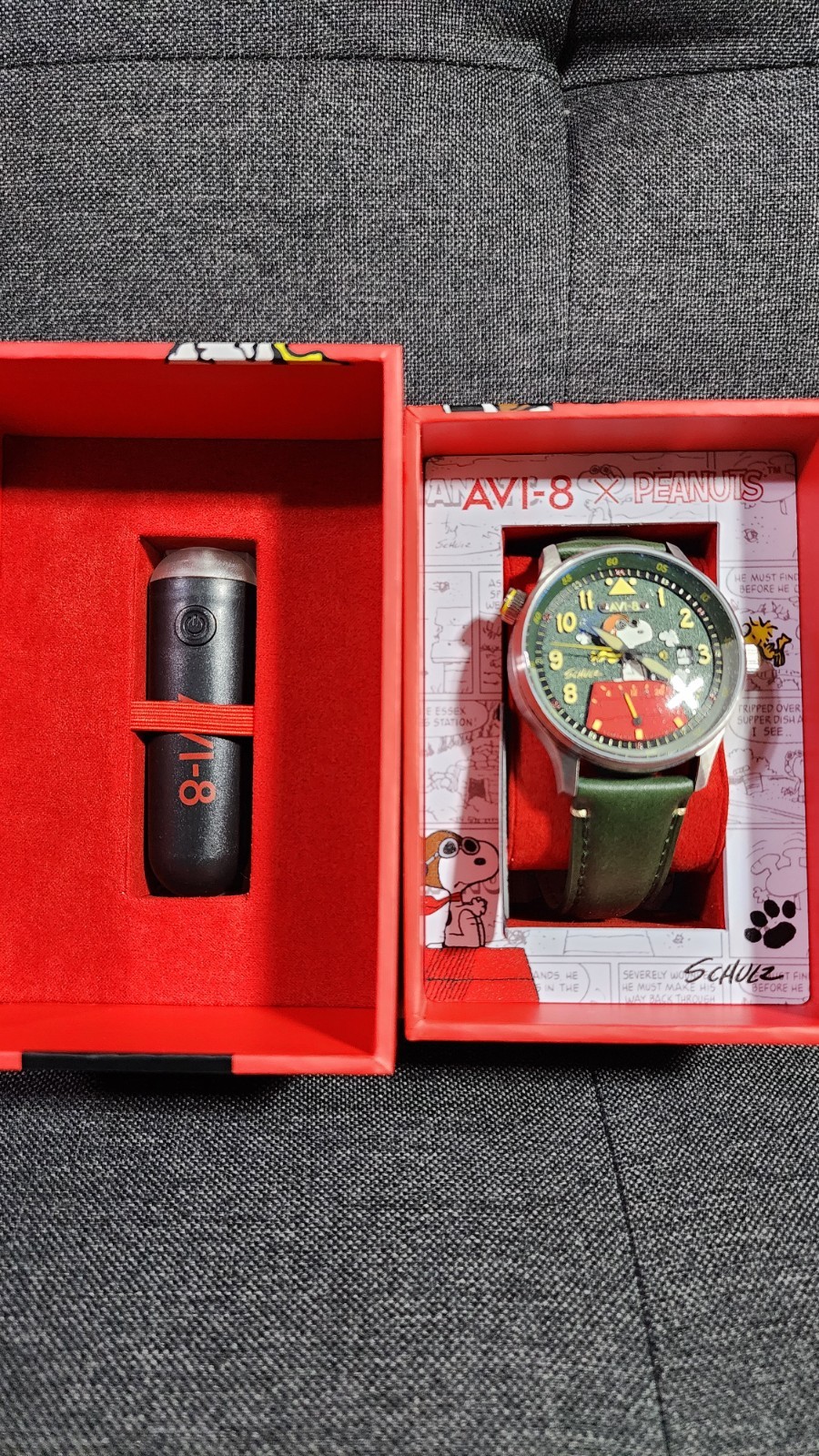 AVI-8 Men’s Mckellar Dual Time Peanuts Snoopy Flying Ace Ltd Edition 264/530 New