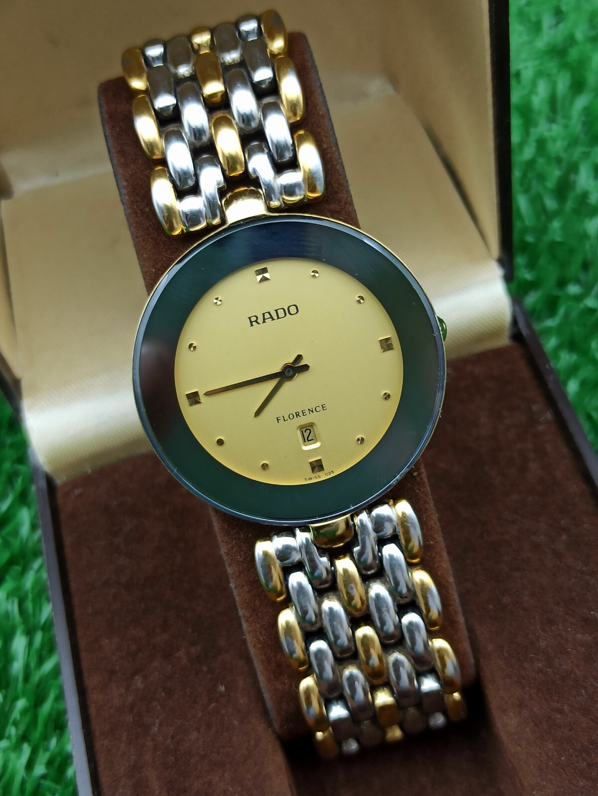 Iconic Model Rado Florence Classic Watch & Half-Gold Swiss Movement 80s Quartz
