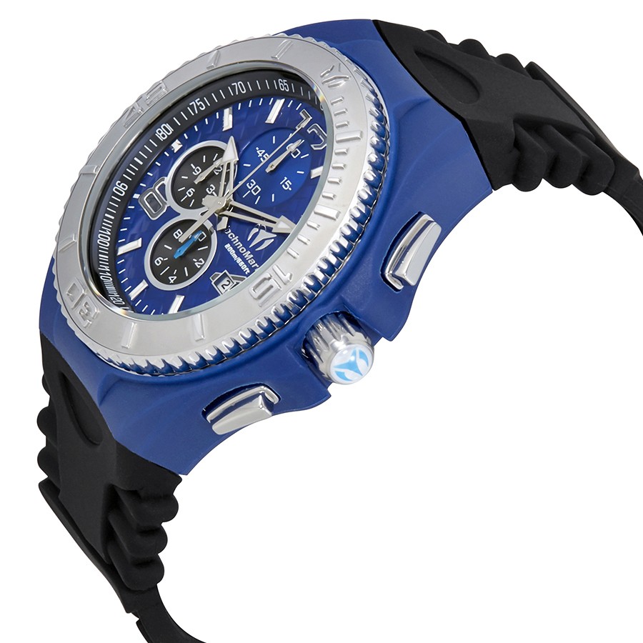 TechnoMarine Cruise JellyFish Men’s 46mm Blue Weave Dial Chrono Watch TM-115114