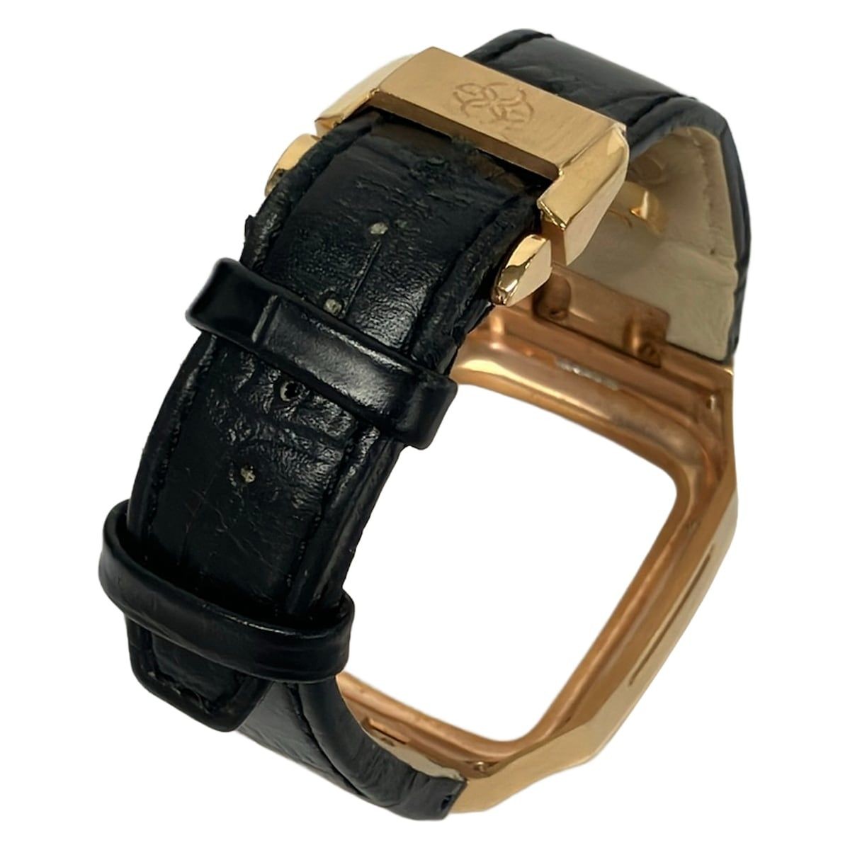 GOLDEN CONCEPT Small Accessories Black x Rose Gold Leather
