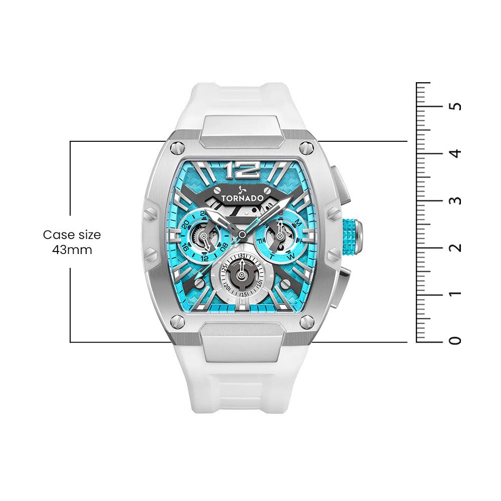 Tornado Xenith Men’s Multi Function Watch | Blue Dial, 43mm, 100 m (10 ATM)