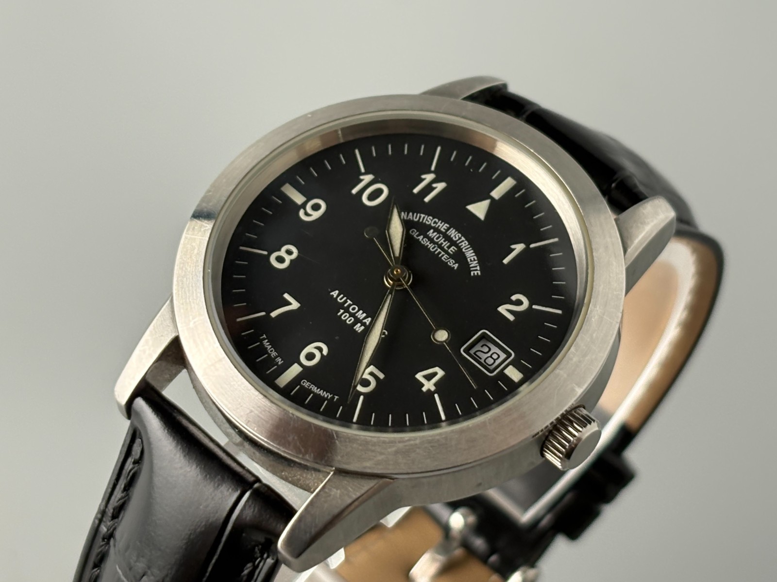 Muhle Glashutte M12610 Automatic Watch Black Dial 38mm Sapphire Made in Germany