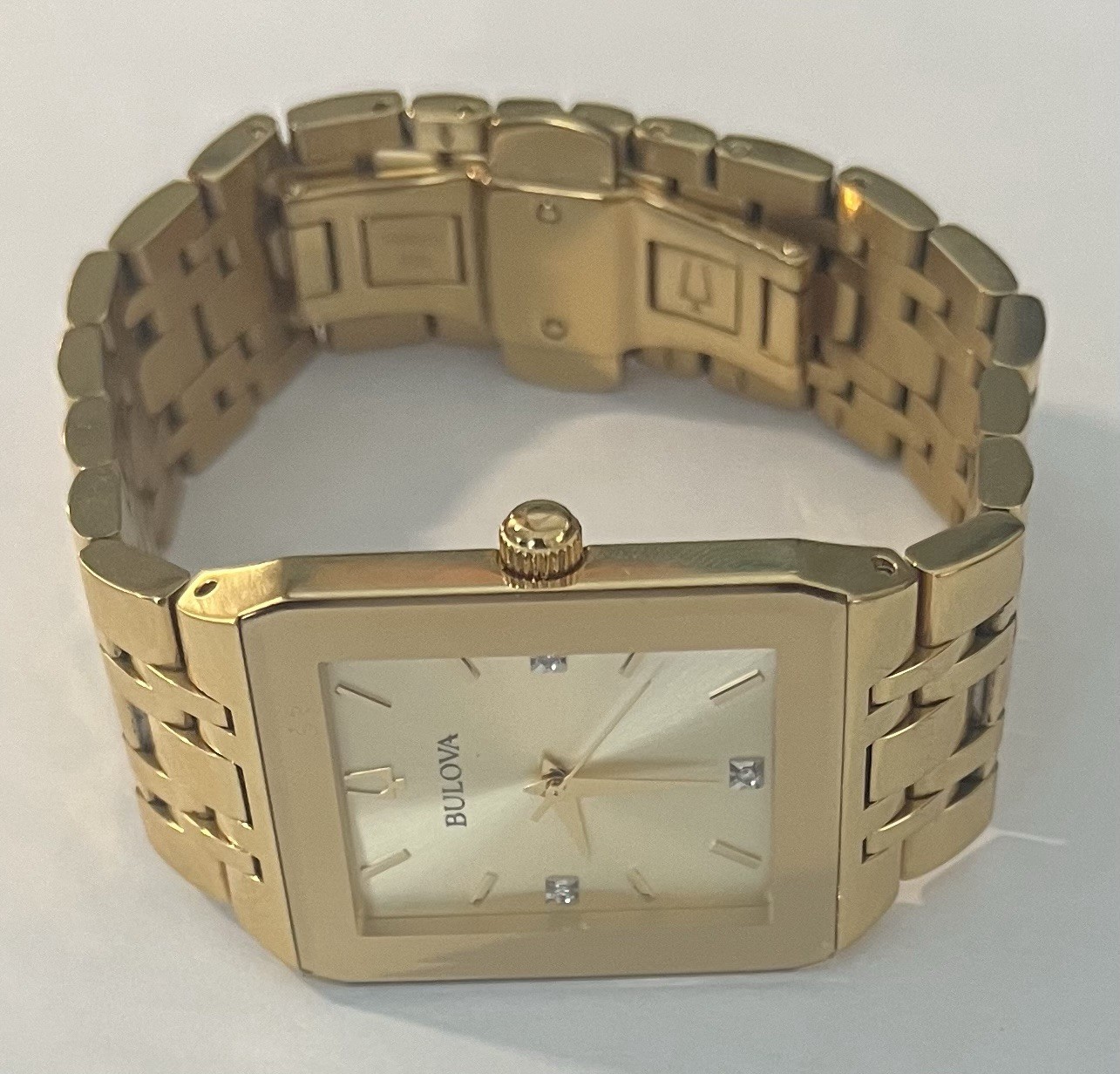 Bulova Quadra Quartz Diamond Champagne Dial Men’s Watch 97D120