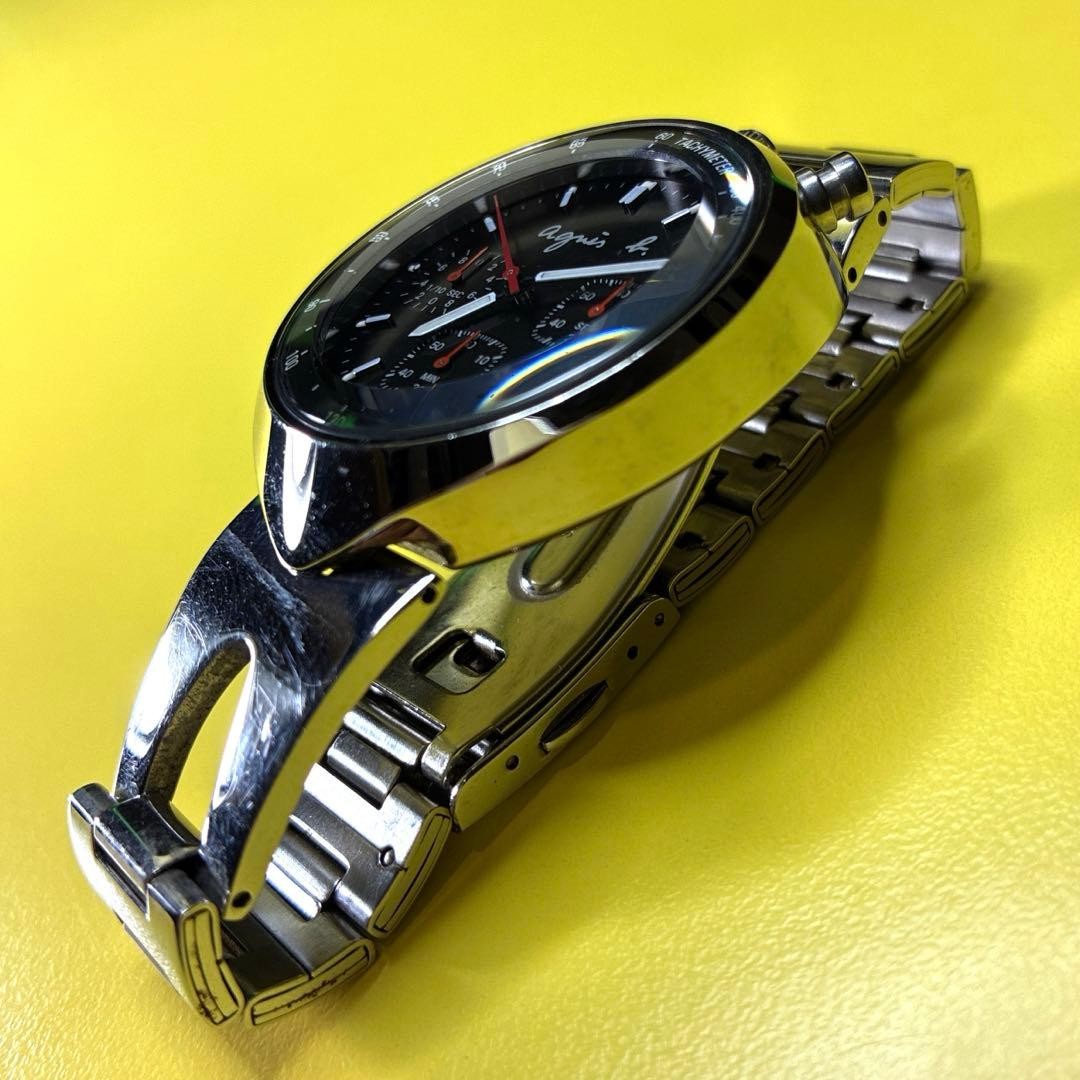 agnes b Tsuno Chrono Quartz Chronograph Watch SEIKO Module Used