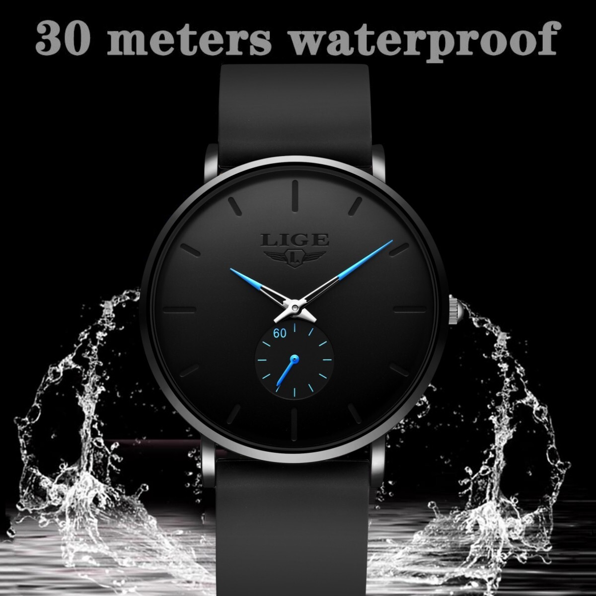 Ultra-thin Men Watches Quartz Stainless Steel 3ATM Waterproof Daily Wrist Watch