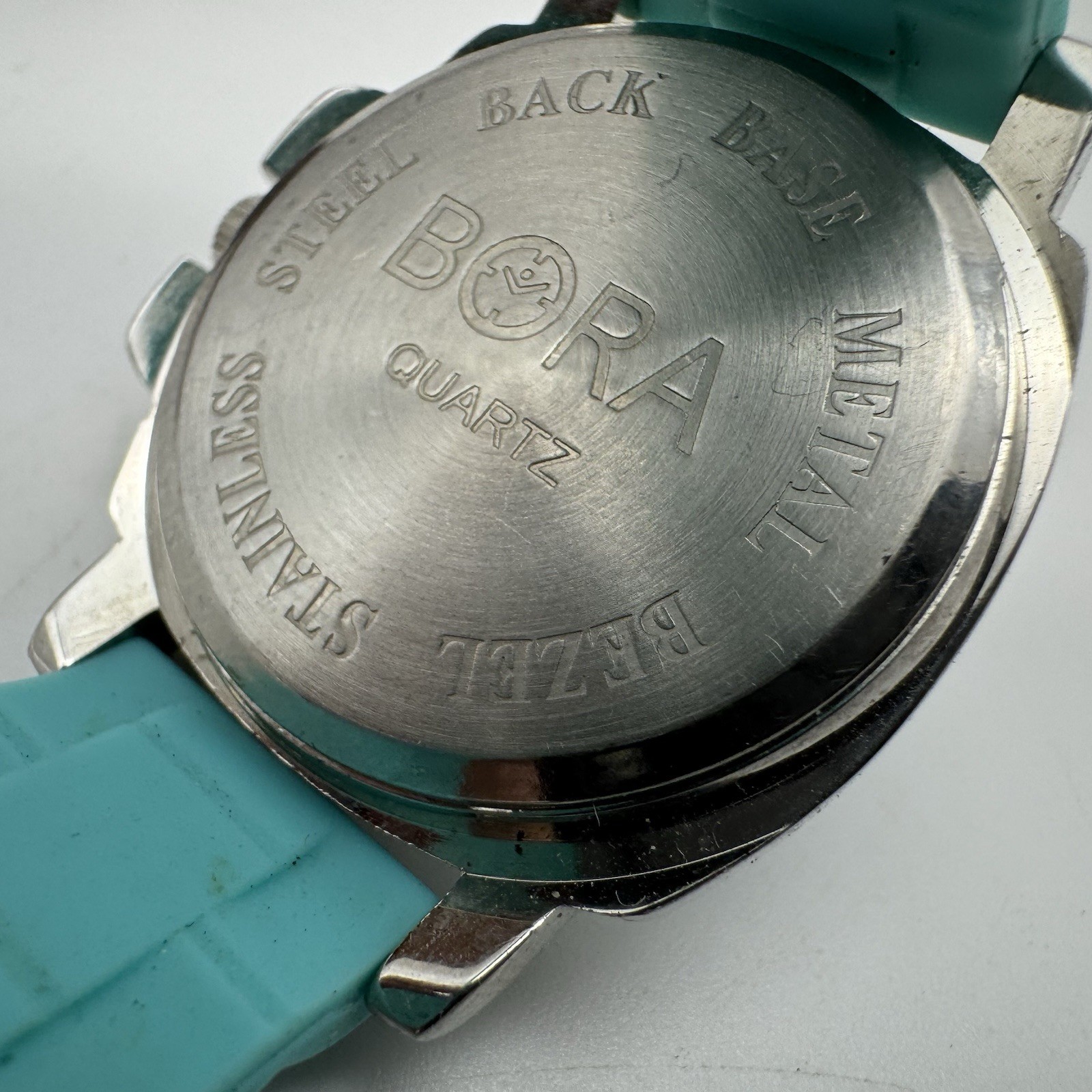 Blue BORA PEACE SIGN WATCH SILICONE BAND STAINLESS STEEL