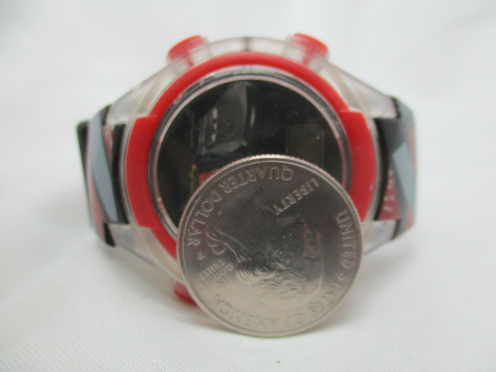 Disney Pixar Digital Wristwatch Red Black Gray Blue Buckle Band Car Themed