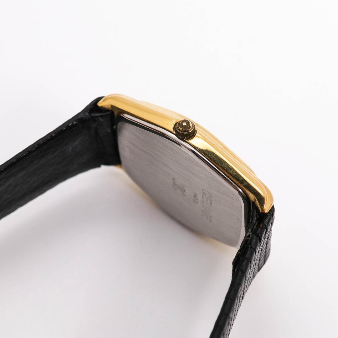 Rare working CELINE Watch Gold Square Black with outer box 3804