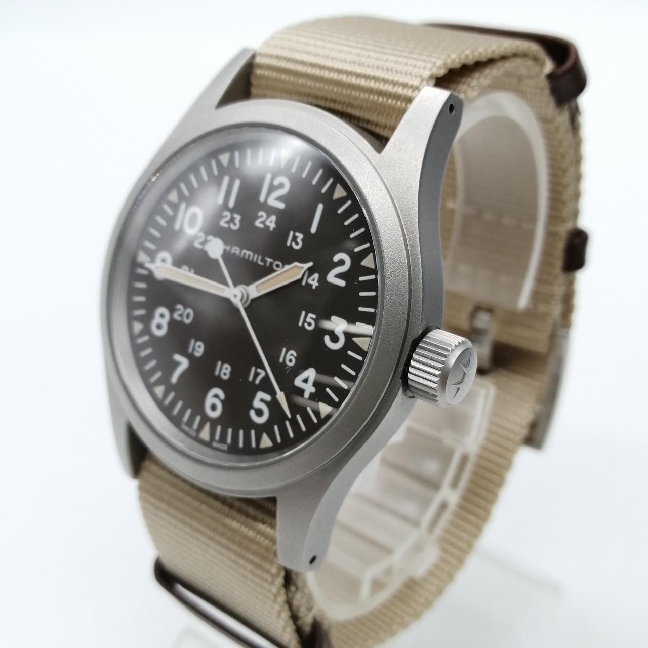HAMILTON Khaki Field Mechanical H694390 Automatic Analog Wristwatch With Box