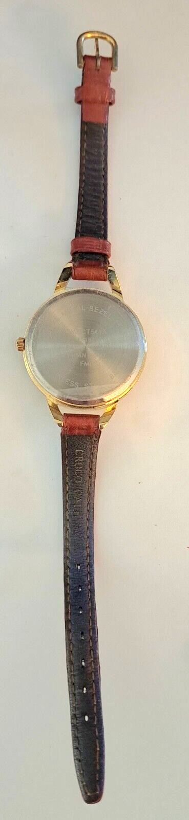Valletta Women’s 8.5 In Goldtone Watch Brown Band New Battery