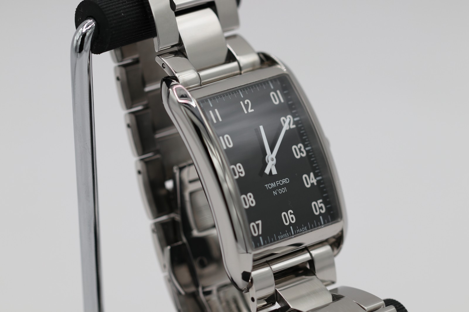 Tom Ford Watch, N.001 Quartz, Black Dial , Stainless Steel Band | MSRP $2,200