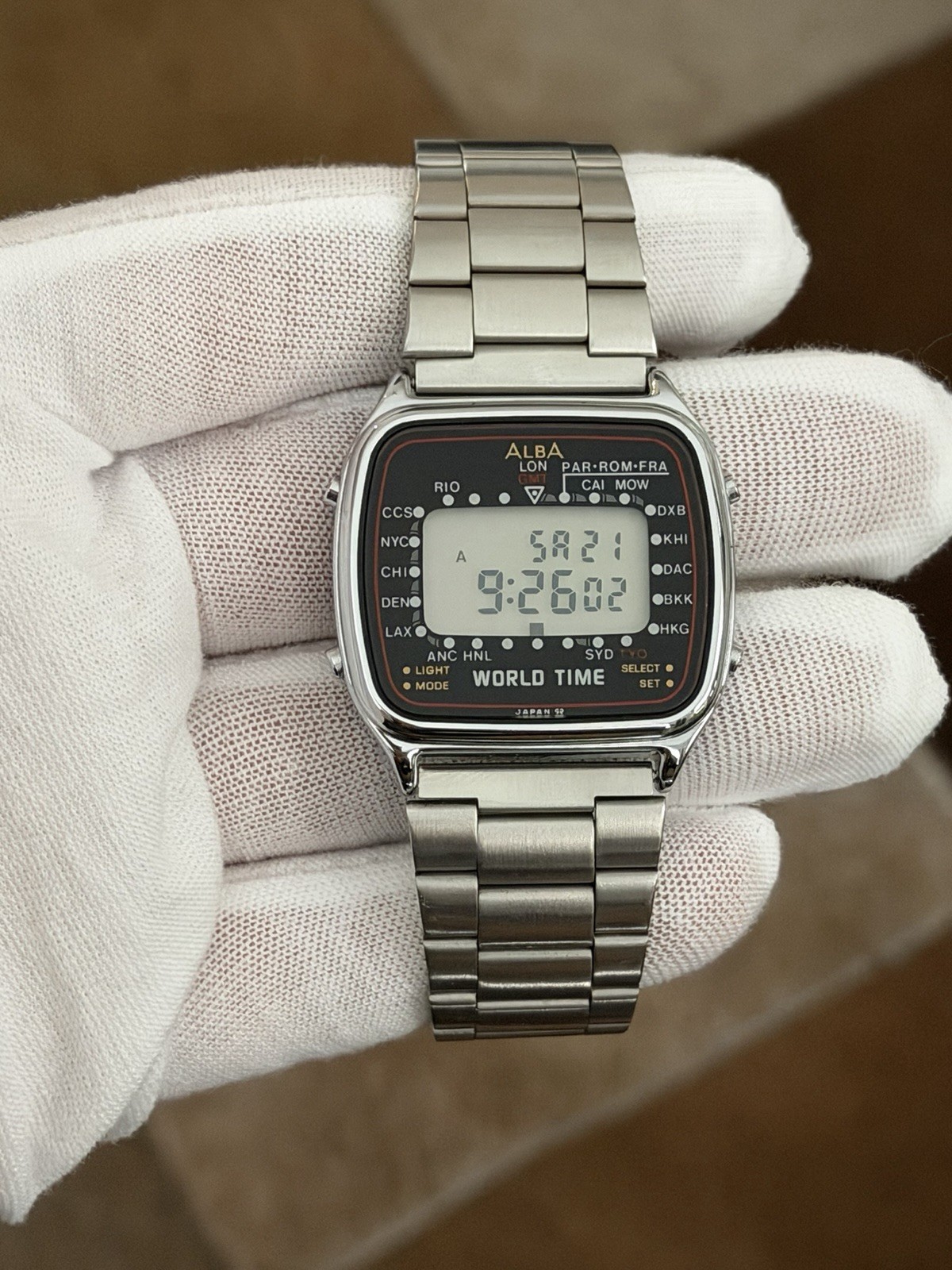 Rare Vintage Alba World Time W308-4000 Men’s Digital Sports Travel Watch JDM 80s