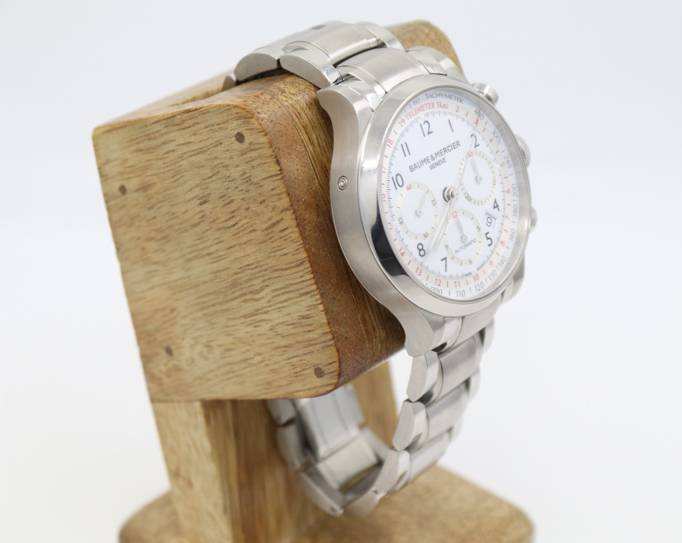 Baume & Mercier Capeland 42mm White Chrono Dial Automatic Watch W/ Box M0A10061