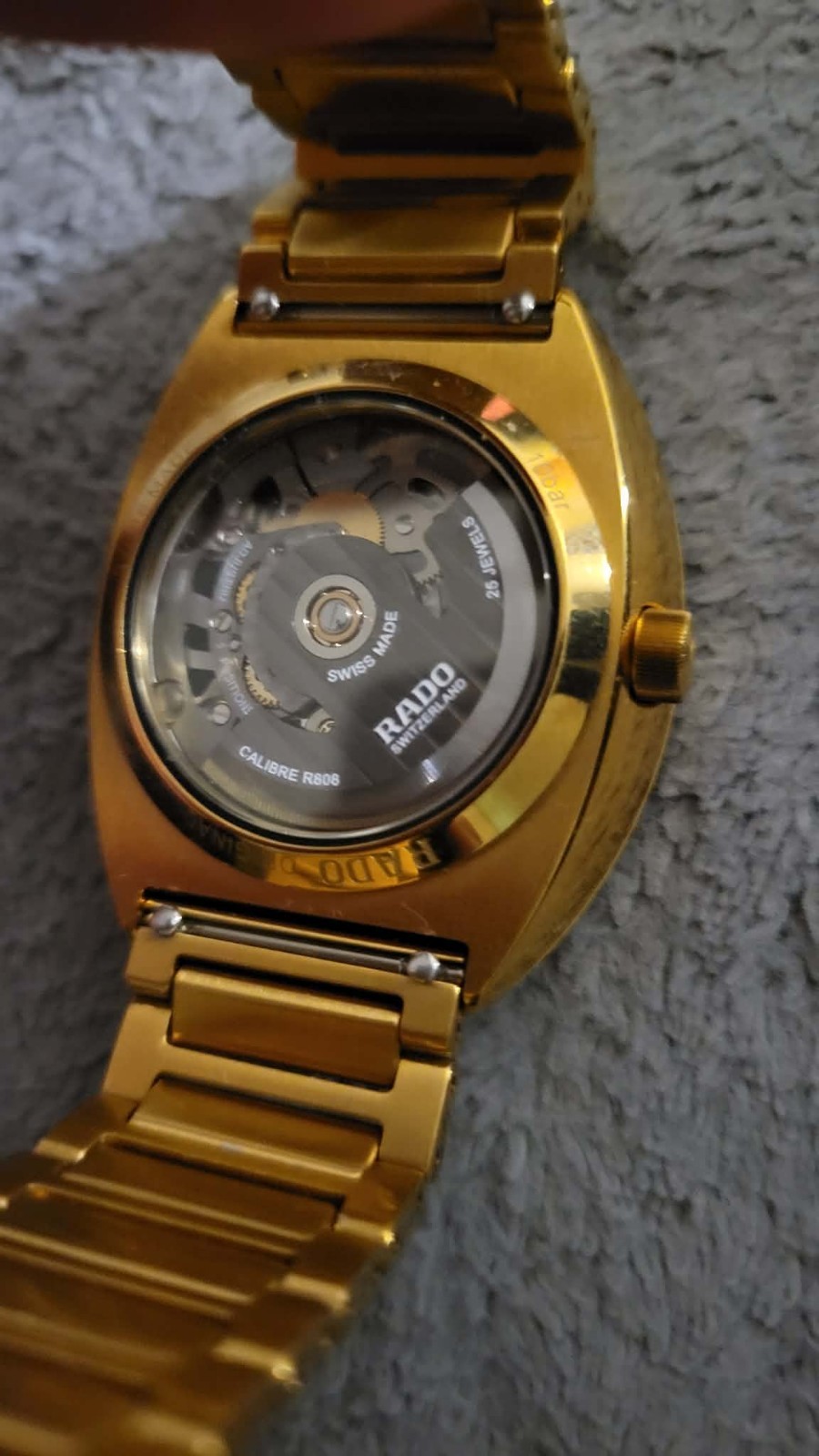 Rado DiaStar Automatic Skeleton Dial Gold Tone 41mm Bracelet w/ Box. Authentic.
