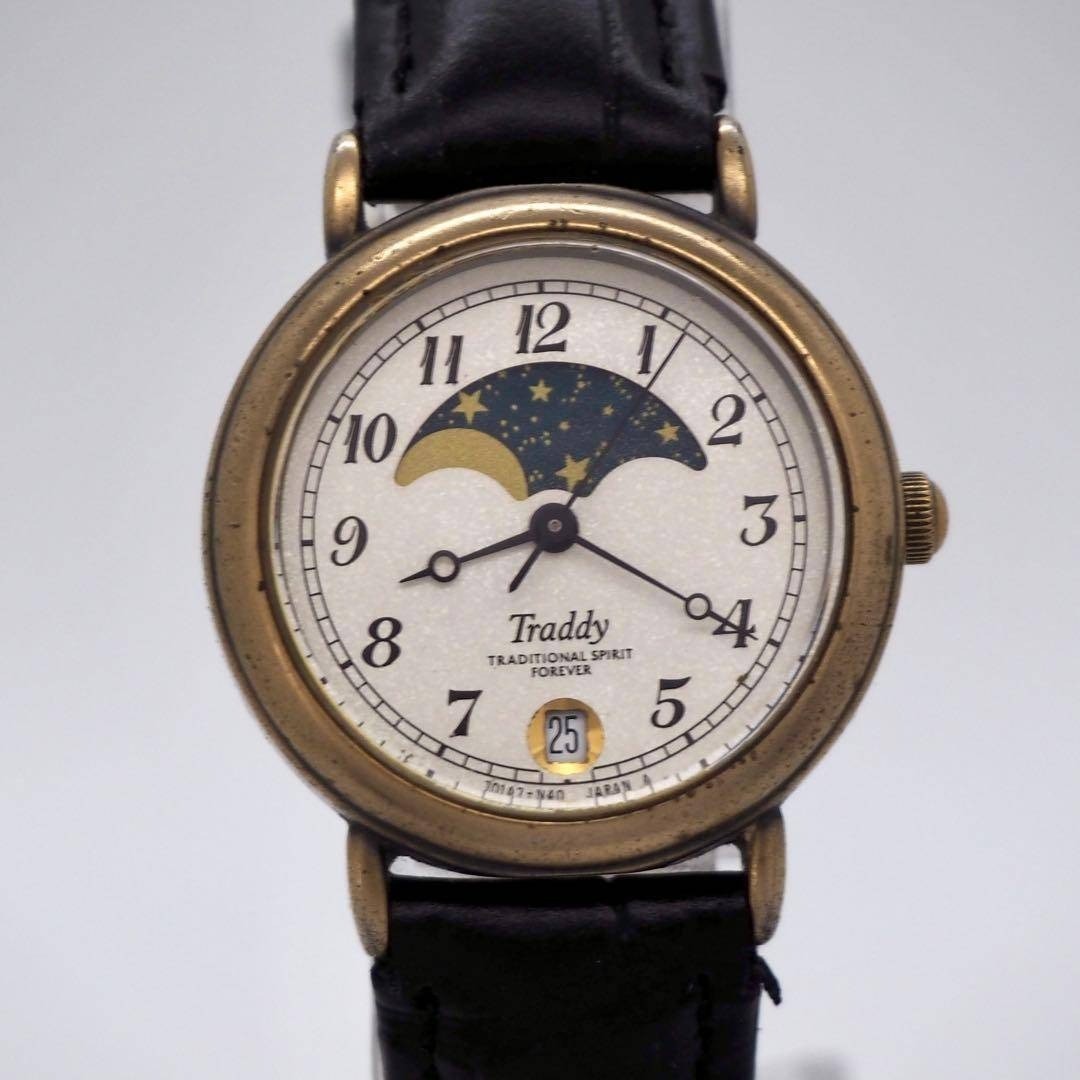 CASIO Traddy Watch LV-615 Moon Phase Antique White Pearl 17.1 cm Working