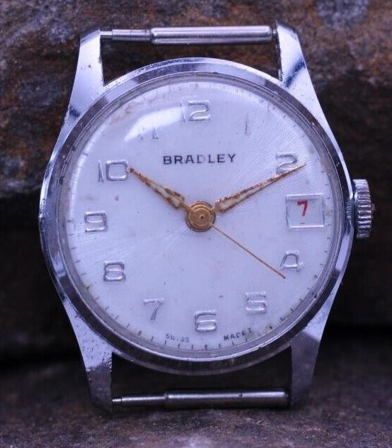 BRADLEY SWISS WRIST WATCH 1j REF. MSG 28.8mm CASE 17mm LUG FOR REPAIR (FQ)
